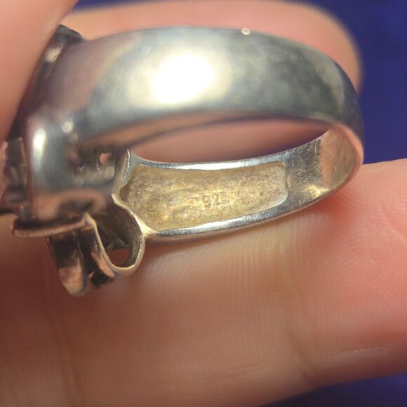 Vintage Sterling Silver 925 Ring Sz 8 - Picture 3 of 4